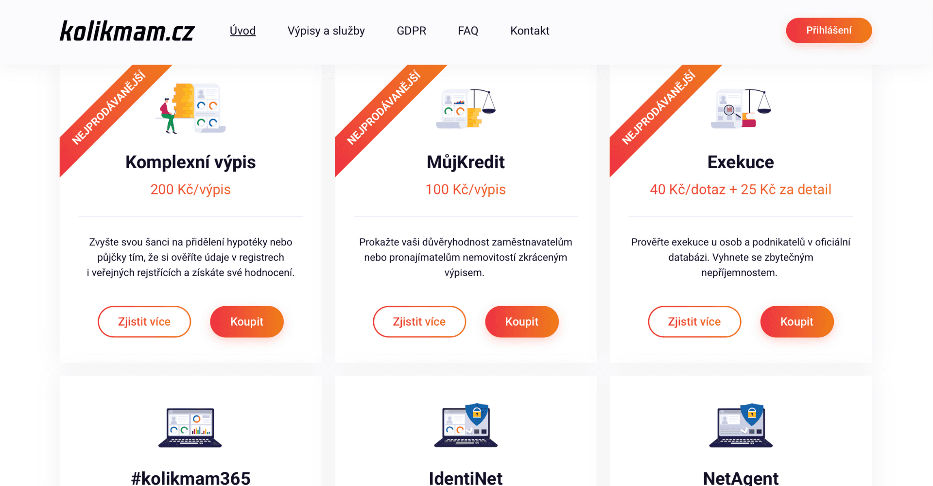 kolikmam.cz - Úvěry a Dluhy - Finanční nástroj pro výpis z registru, bonita, exekuce, úvěrové registry, závazky