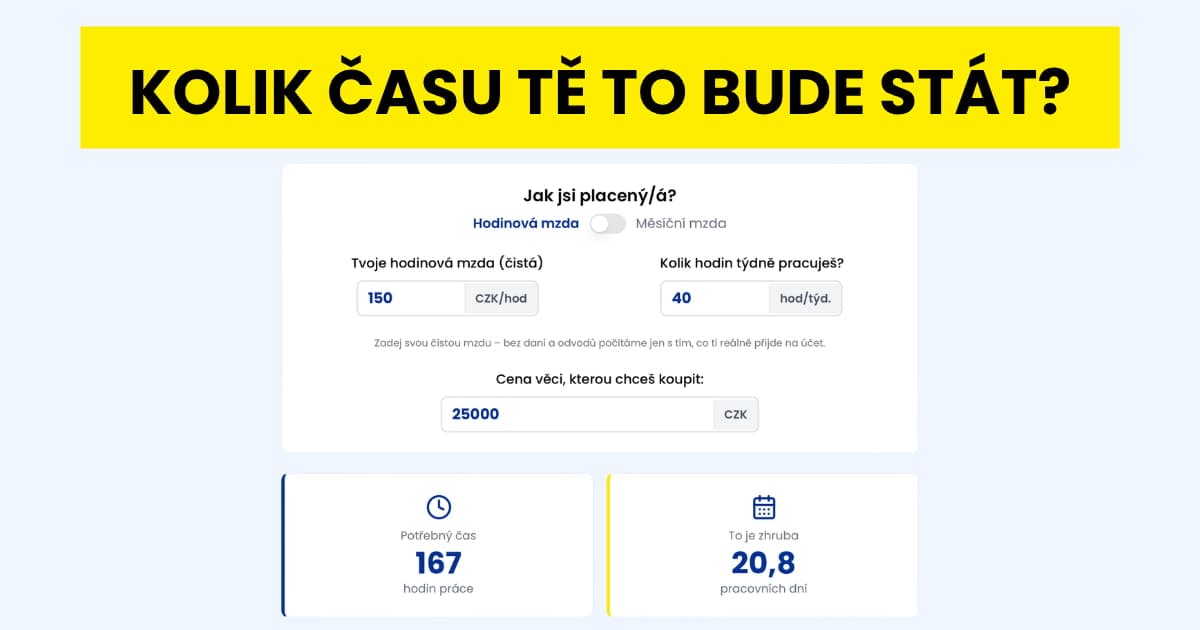 Kalkulačka ceny a času - Rozpočet a Správa financí - Finanční nástroj pro kolik času, hodinová mzda, čas za peníze, kalkulačka, rozpočet
