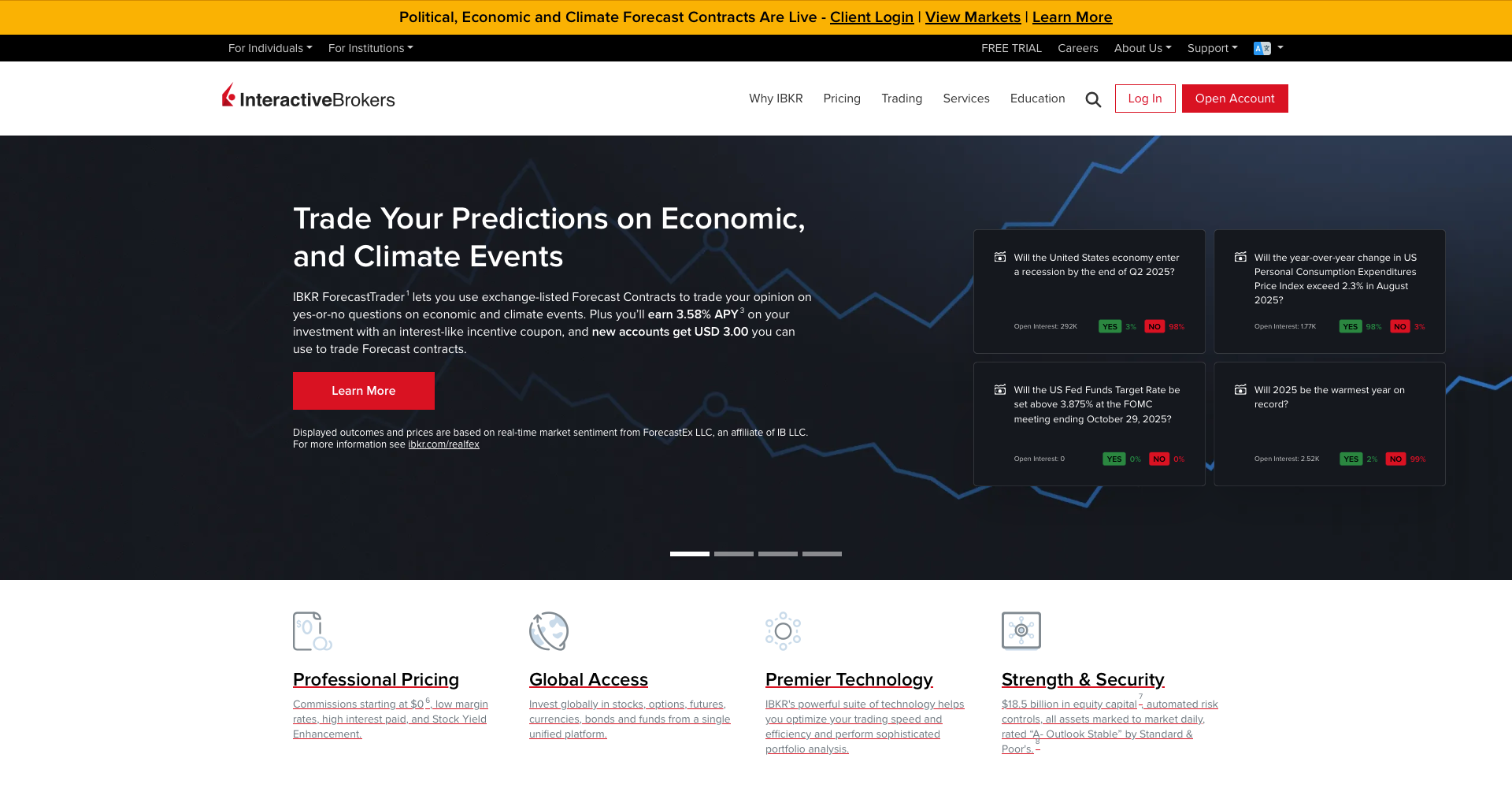 Interactive Brokers - Spoření a Investování - Finanční nástroj pro Interactive Brokers, investování, akcie, ETF, institucionální investoři