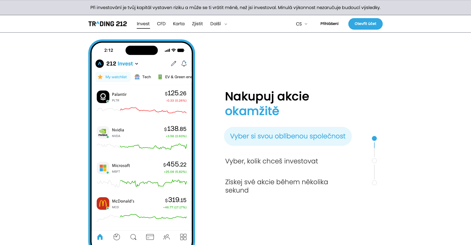 Trading212 - Spoření a Investování - Finanční nástroj pro investování, akcie, ETF, broker, investiční aplikace